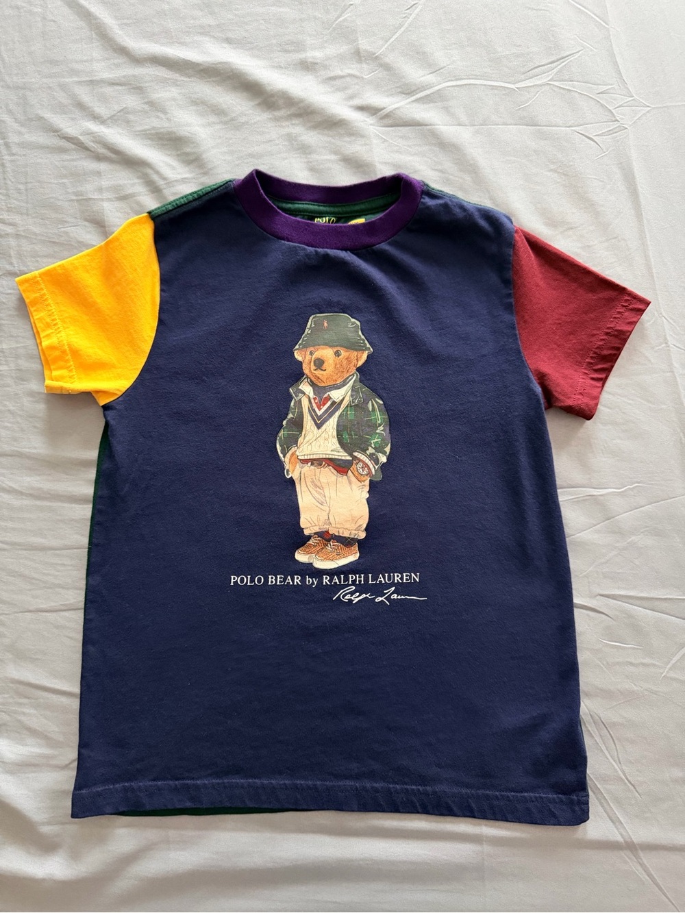 Polo by Ralph Lauren Navy Colorblock Polo Bear Short Sleeve Tee